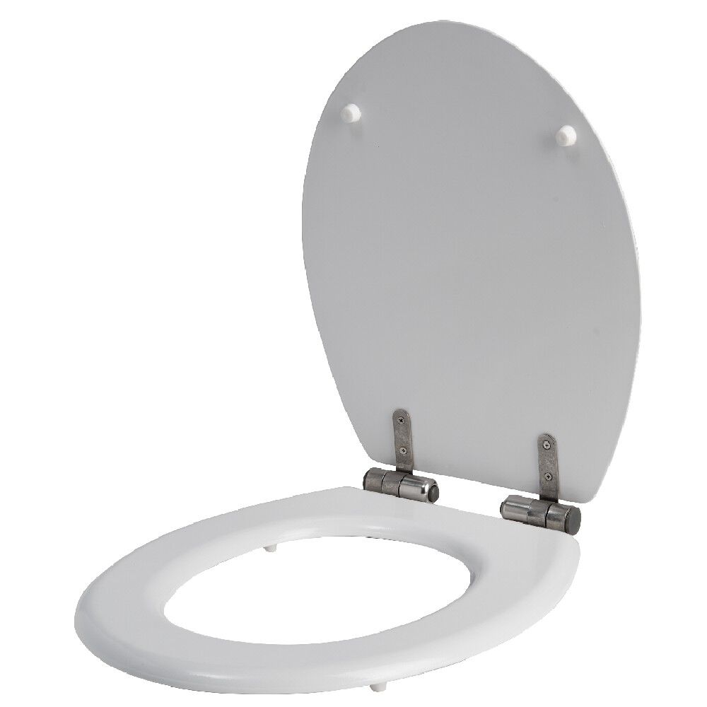 Abattant WC bois blanc uni frein de chute
