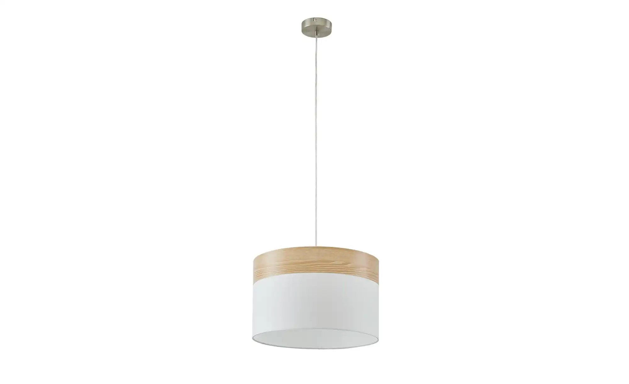 Pendelleuchte, 1-flammig, beige/Holzoptik