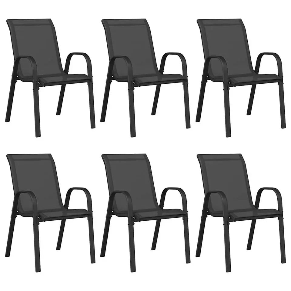 vidaXL - Stapelbare Tuinstoel - Zwart - Stof