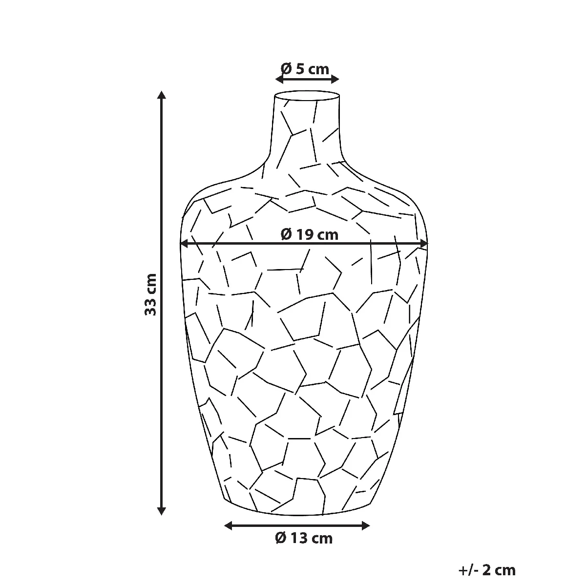 Vase à Fleurs BELIANI - Métal Argenté 33 cm