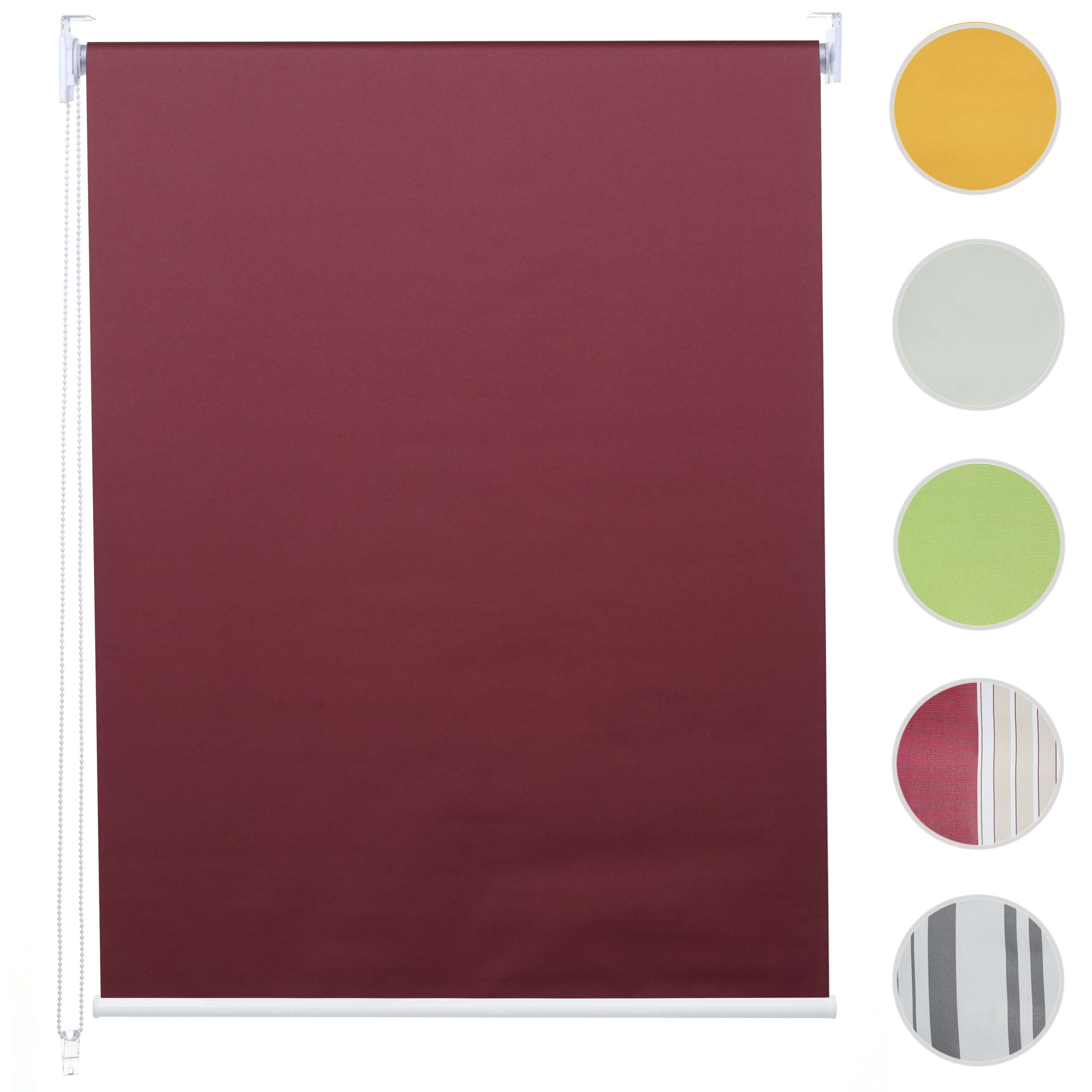 Rollo MCW-D52, Fensterrollo Seitenzugrollo Jalousie, Sonnenschutz Verdunkelung blickdicht 60x230cm ~ bordeaux