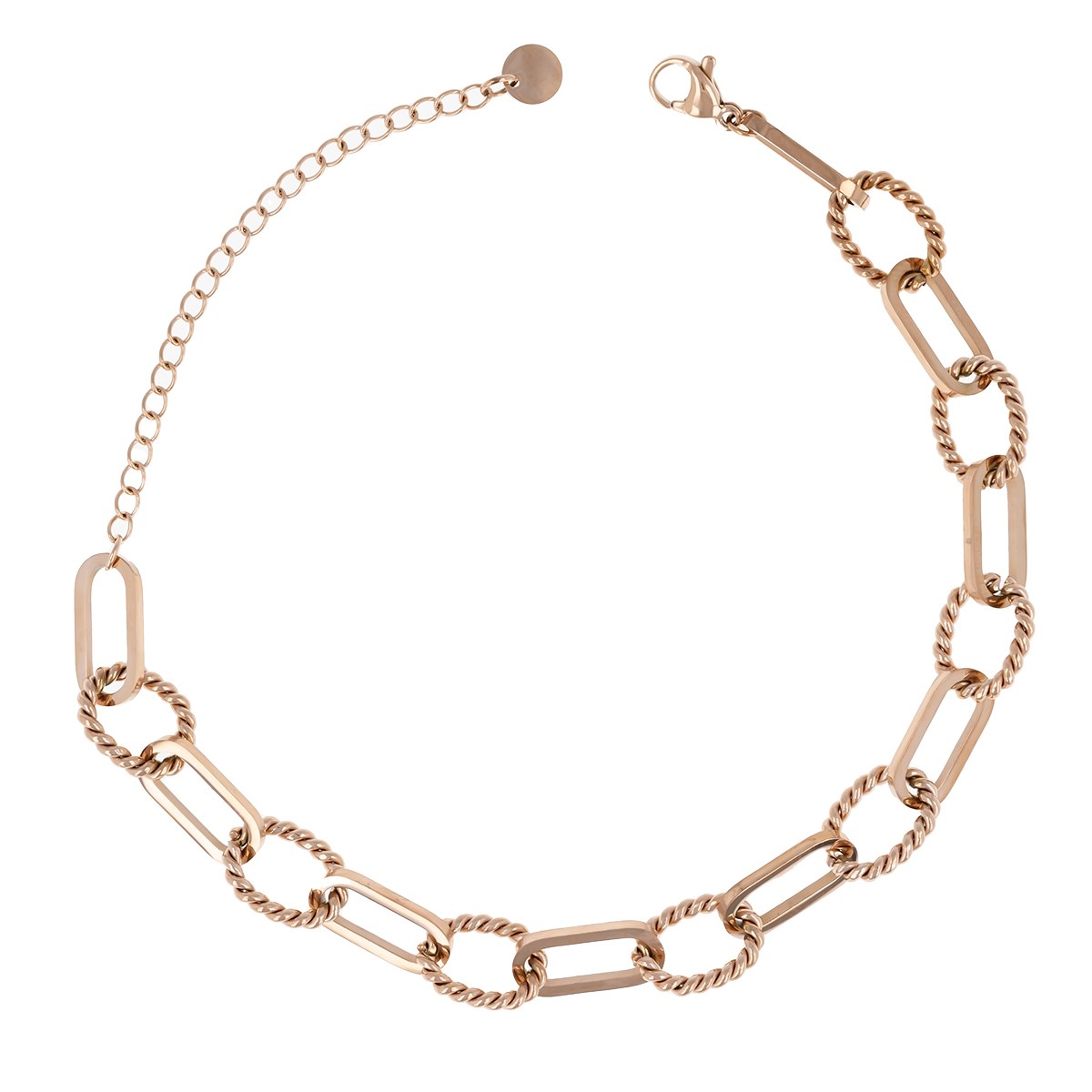 Bracelet acier rose 19+6cm