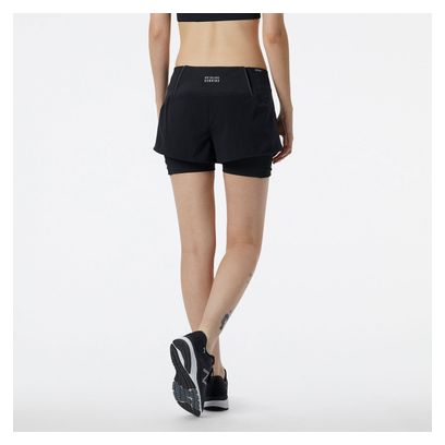 Short 2-en-1 Femme New Balance Impact Run Noir