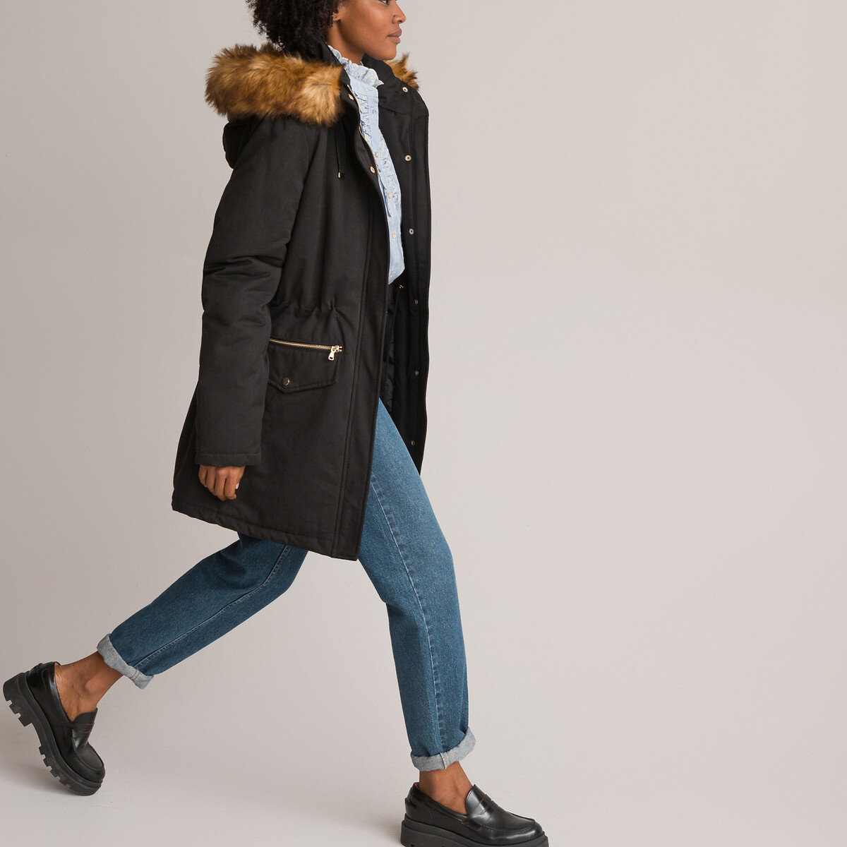 COLEÇÕES LA REDOUTE<br>Parka de comprimento médio com capuz
