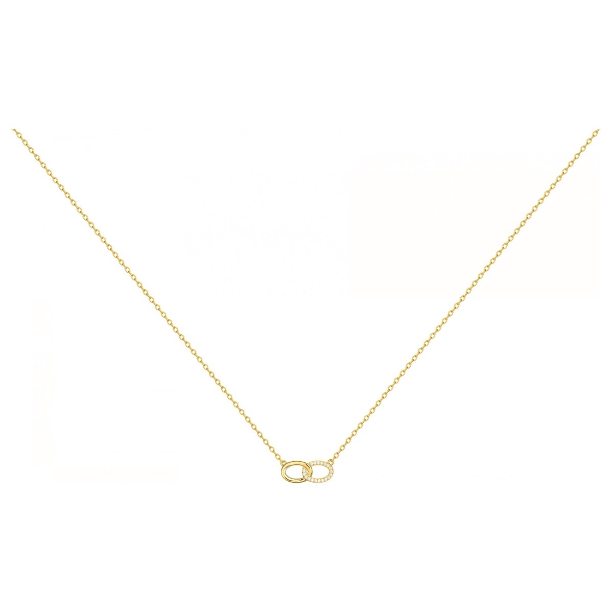 Collier mono-motif en Plaqué Or avec oxyde de zirconium blanc