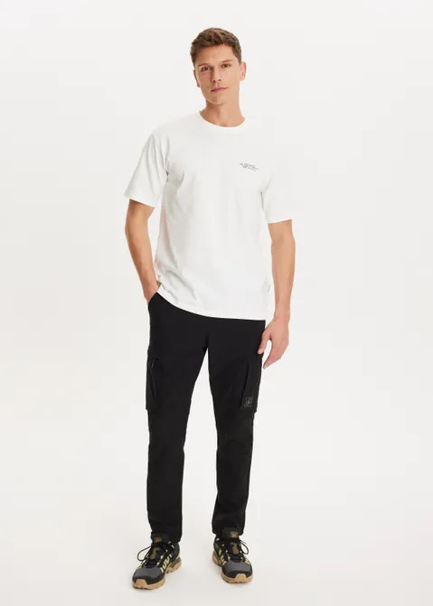 T-shirt met print vissen off-white (WIT.O)