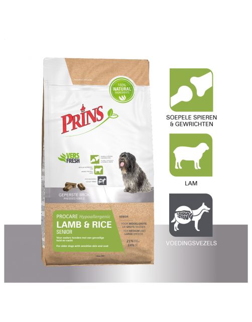 Prins Procare Hypo-Allergic Senior Lam&Rijst - Hondenvoer