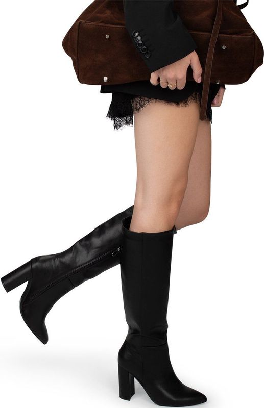 POSH by Poelman - LAUREN - Hoge Laars - Zwart - 9,5 cm Hakhoogte