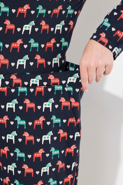 Pyjamahose, Pferde, Taschen, Biobaumwolle