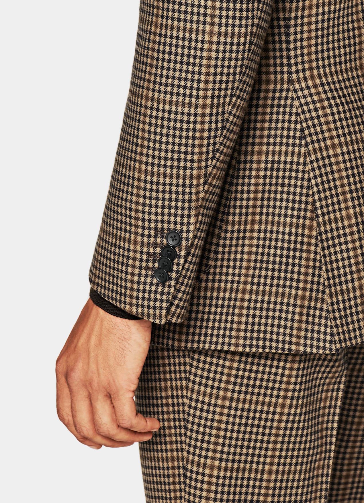 Costume Havana coupe Tailored marron moyen pied-de-poule