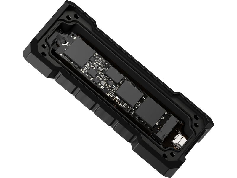 ASUS Externes Gehäuse TUF Gaming A2 M.2 SSD Gehäuse USB-C 3.1 mit duale M.2 NVMe PCIe- und SATA-Schnittstellen