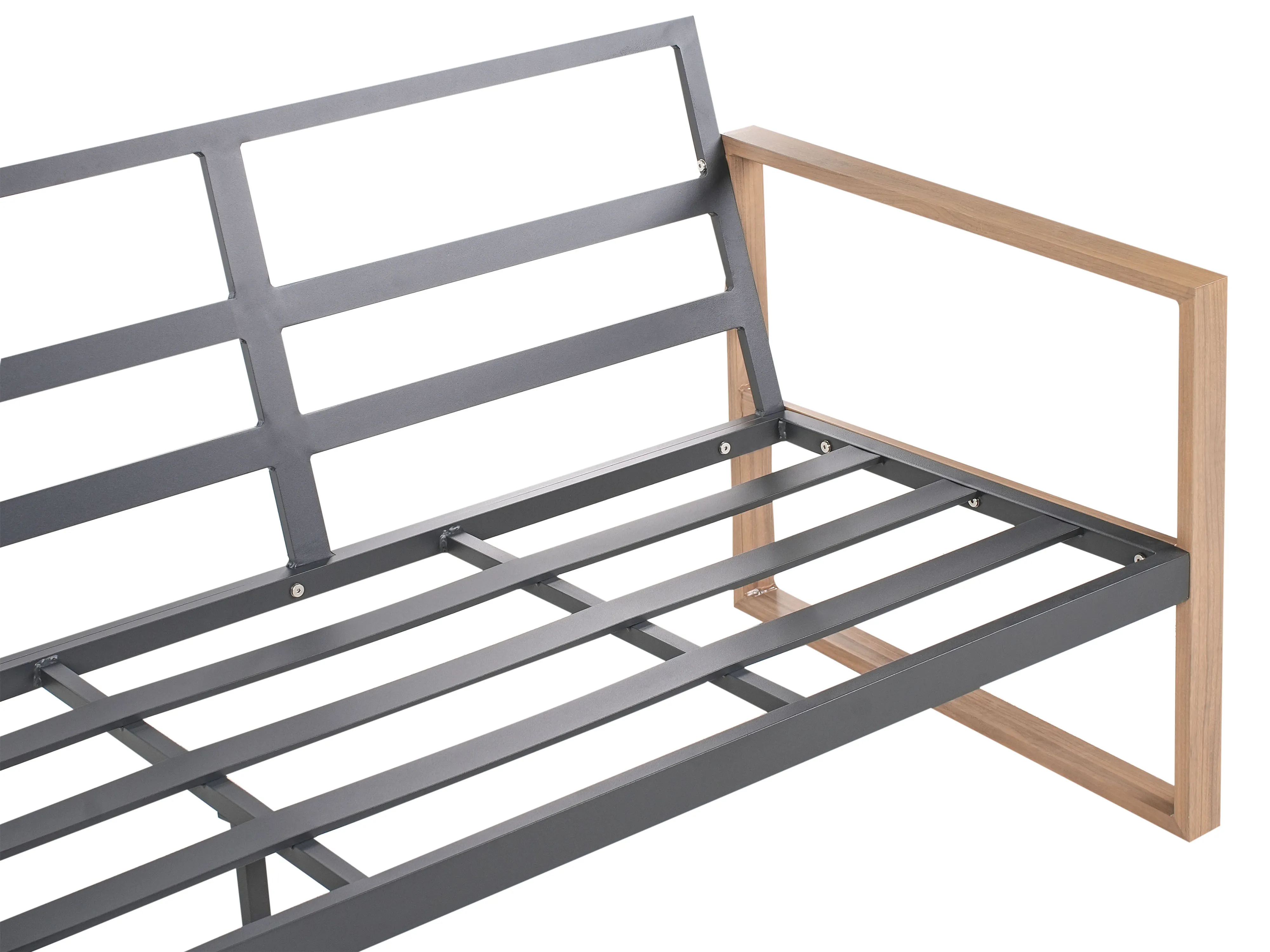 Loungeset met tafel 5-zits GELSO Metaal Donkergrijs