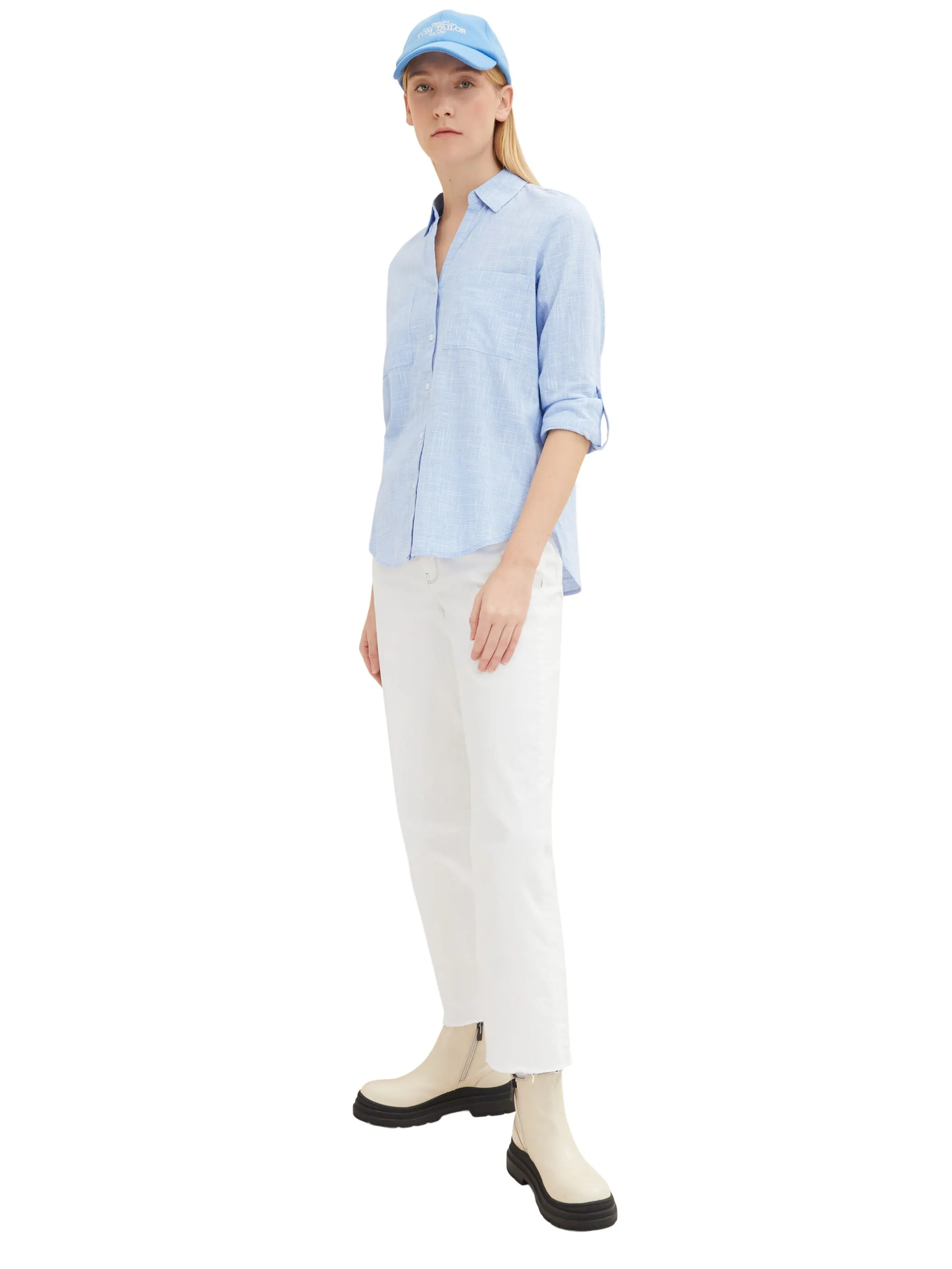 Damen Bluse in Leinenoptik