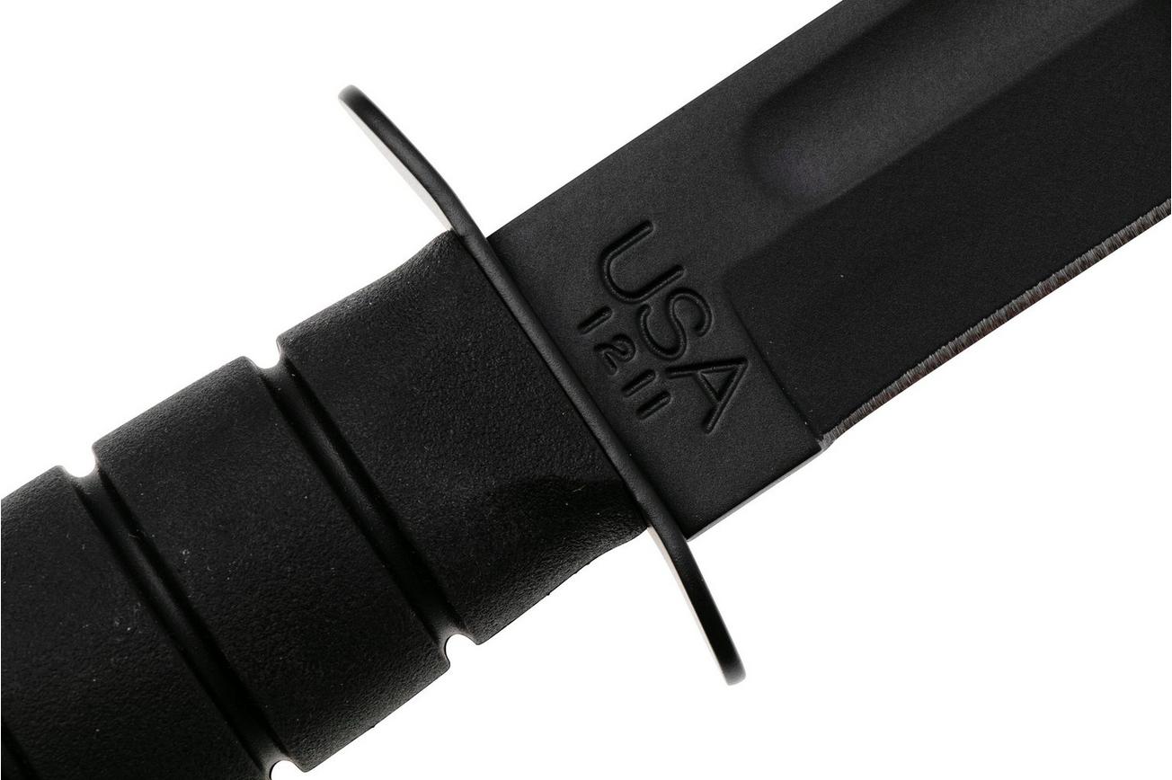 KA-BAR USMC 1211 plain edge, Kraton, lederen foedraal