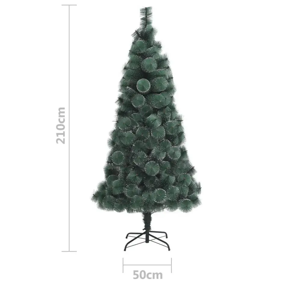 vidaXL Kunstkerstboom met standaard 210 cm PET groen