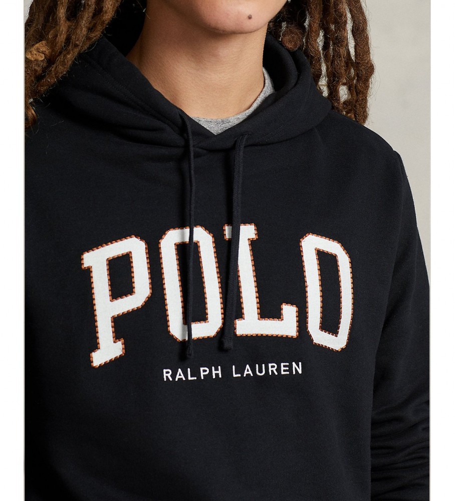 Moletom com capuz Ralph Lauren Logo Fleece, preto