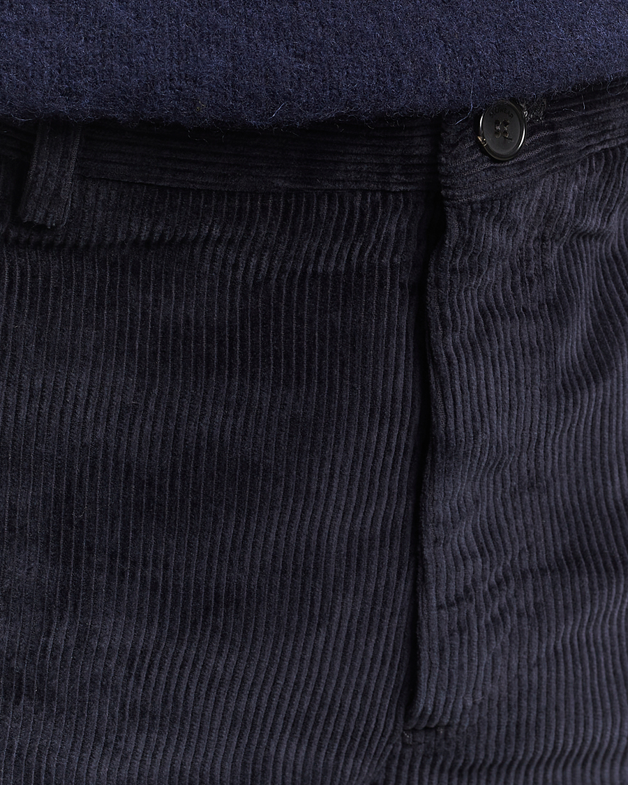 Incotex Regular Fit British Corduroy Trousers Navy