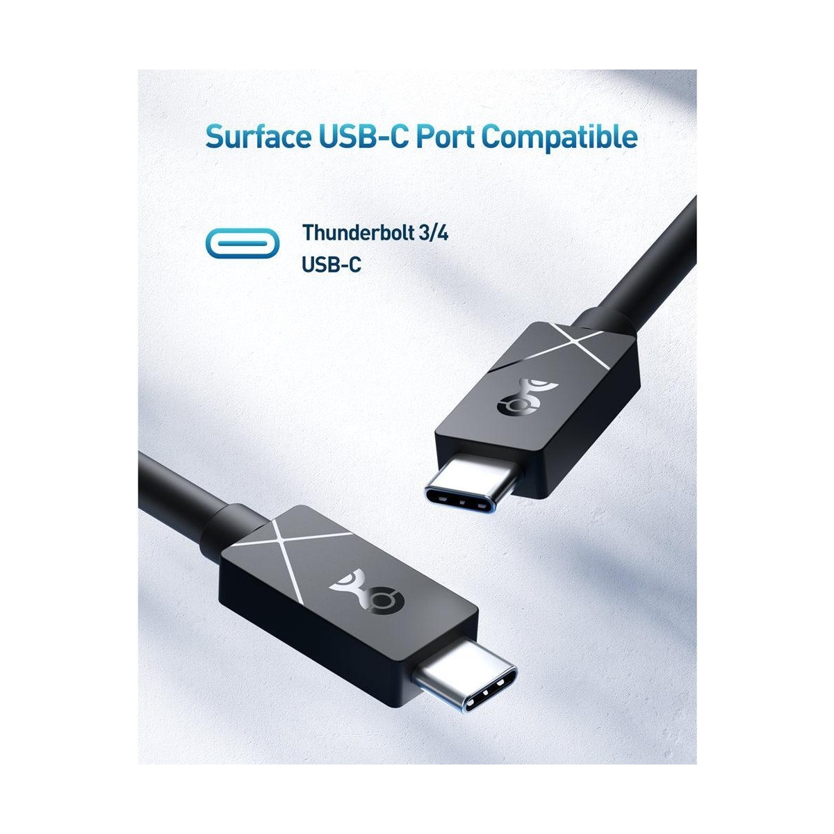 Cable Matters 1,8 m USB4 20 Gbps 8K60Hz 4K120Hz PD100W Designet for Microsoft Surface kompatibel med Thunderbolt 4 og 3
