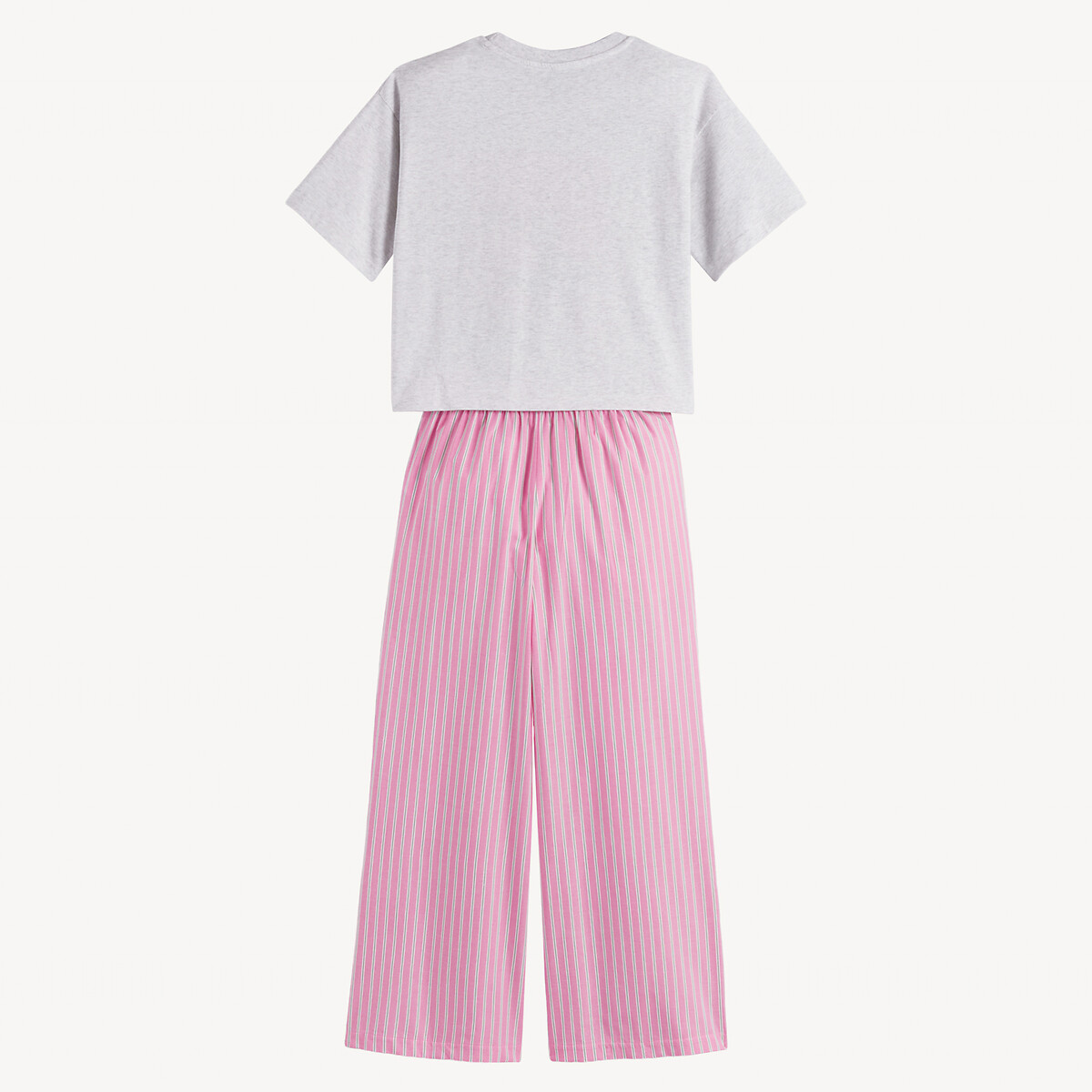 COLEÇÃO LA REDOUTE<br>Pijama de algodão, camiseta e calça listrada