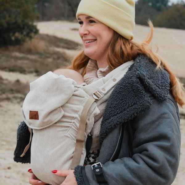 ByKay Click Carrier Deluxe Pro Draagzak - Ribbed Velvet - Almond Sand