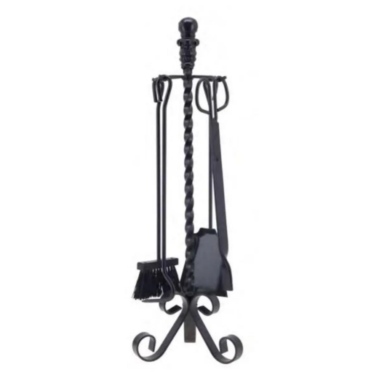 Visiodirect Ensemble Cheminée Fer Noir