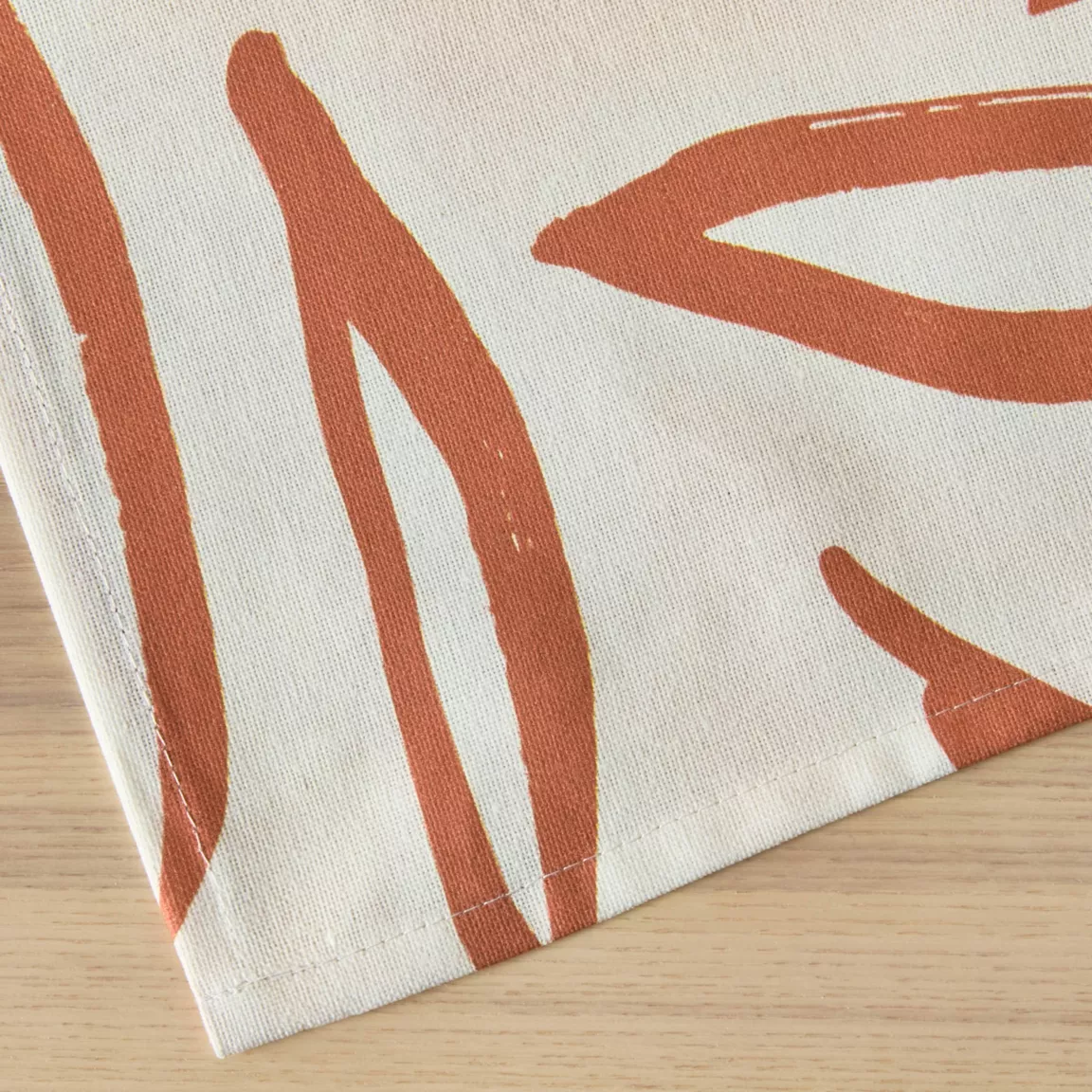 Nappe rectangulaire coton enduit (150 x 350 cm) Galice Terracotta