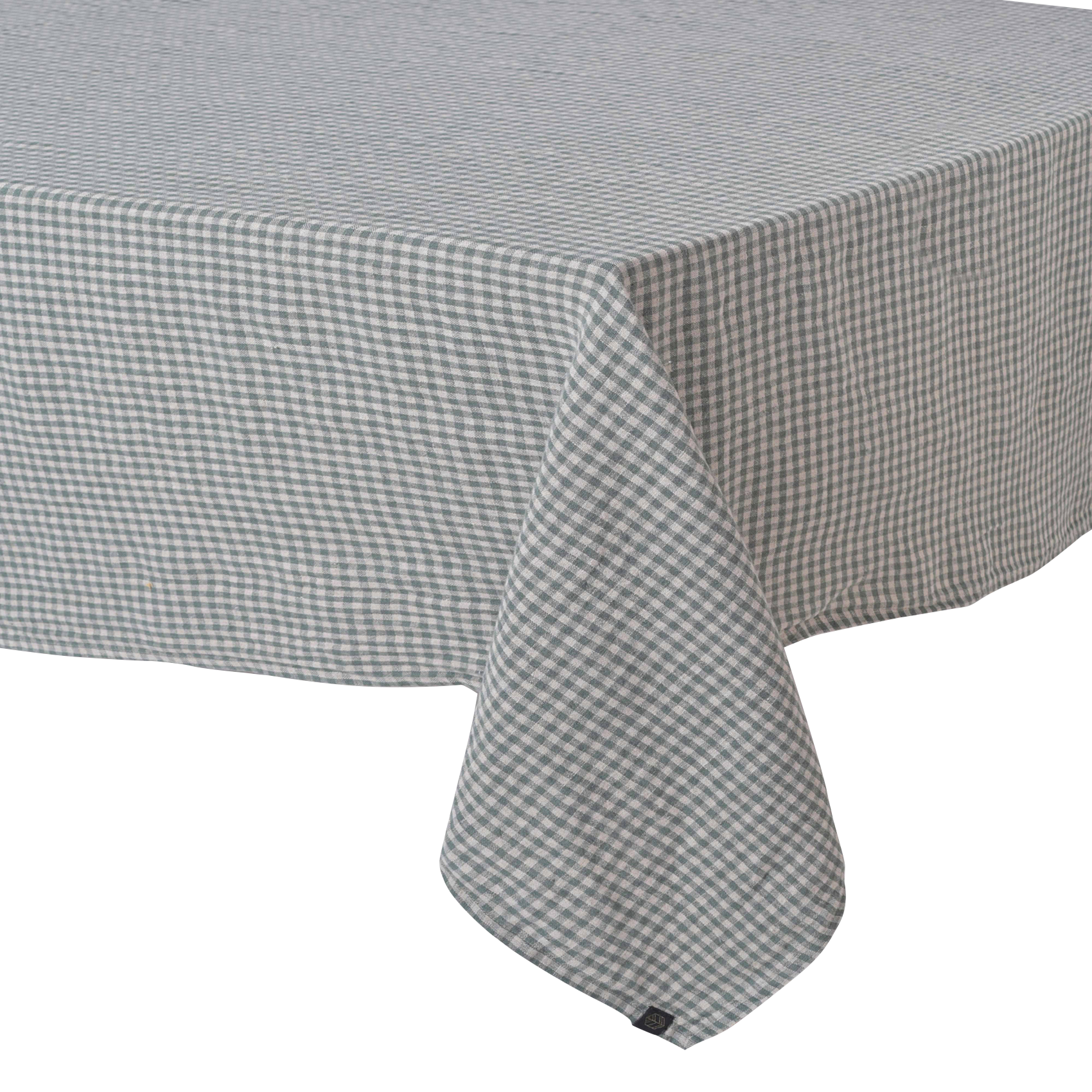 PIANA - Nappe imprimé Vichy en lin lavé | Gris