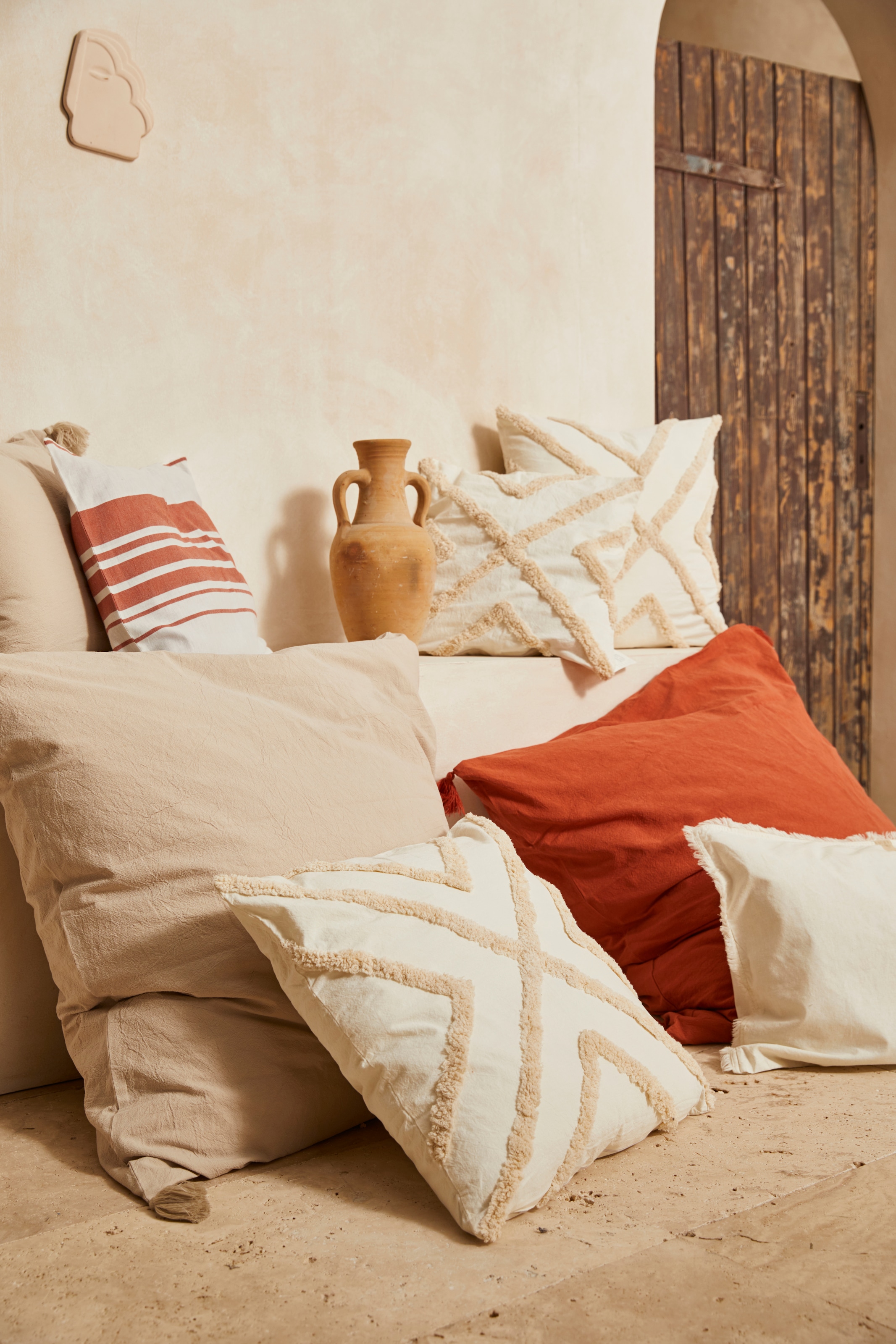 LeGer Home by Lena Gercke Dekokissen »Sidonie« 2-er Set, Hoch-Tief Design, Kissenhüllen ohne Füllung, zwei Grössen