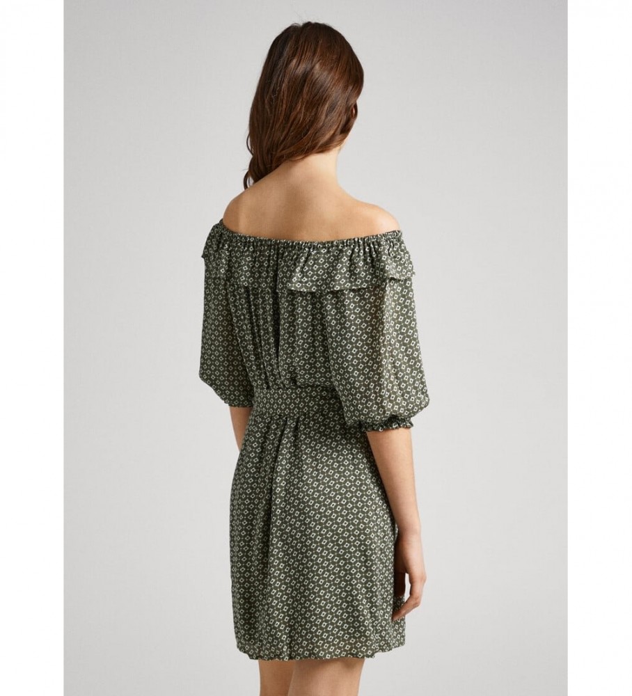 Pepe Jeans Vestido Flanche Verde
