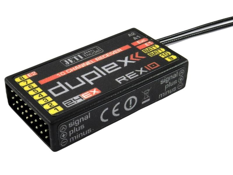 Jeti Empfänger Duplex REX 10 2.4 GHz EX Telemetrie-fähiger 10 Kanal Empfänger kompatibel mit Duplex 2.4 GHz EX und EX-Bus Protokoll