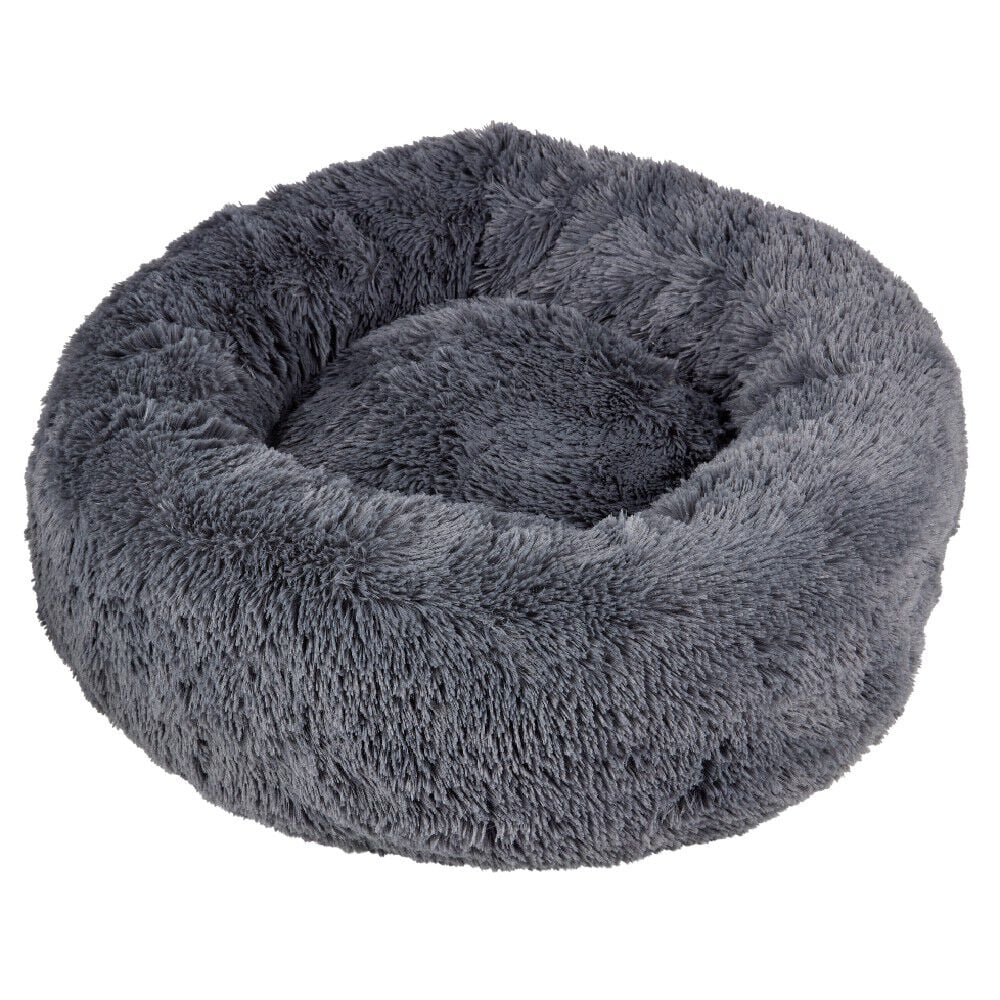 Pouf rond douillet pour chat ou petit chien (2 modèles gris ou beige)