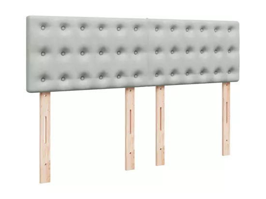 Sommier à lattes de lit et matelas Gris clair 160x200cm Velours