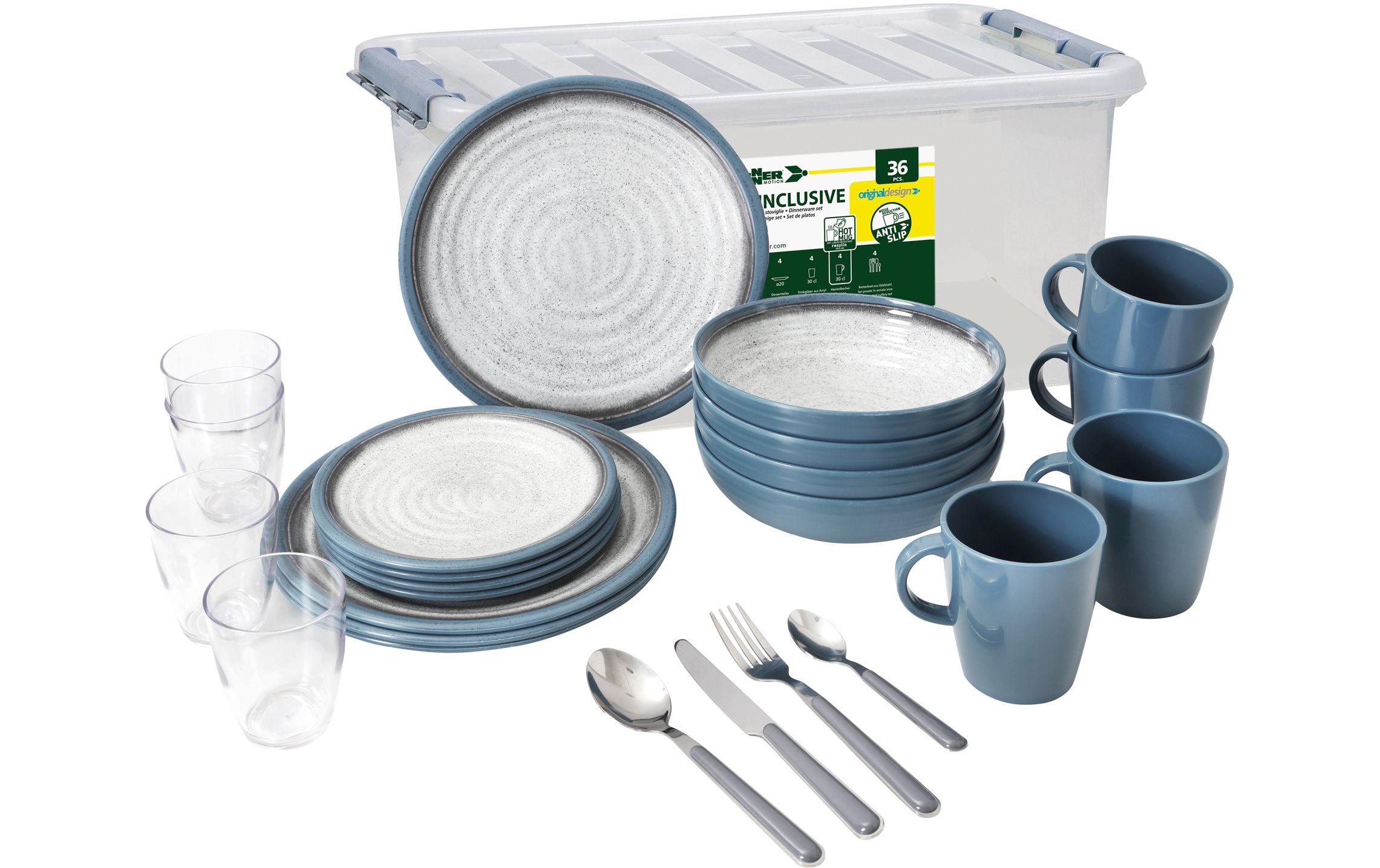 Outdoor-Geschirrset All inclusive Tuscany<br>36-teiliges Geschirr- und Besteckset