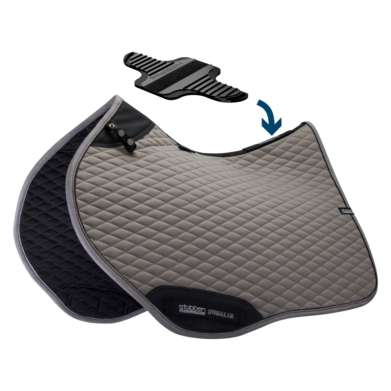Stübben Spring-Schabracke Streamline Close Contact  - grau - Warmblut/Springen