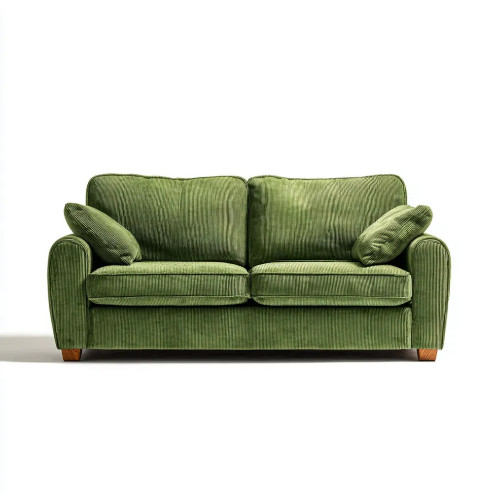 Zweisitzer-Sofa Cordstoff 150x85x90 cm – Grün – Klassisches Design