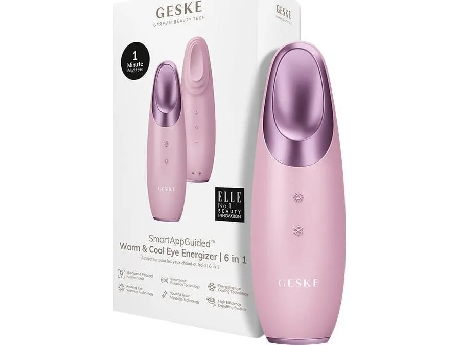Geske Cool & Warm 6in1 øjenmassageapparat med applikation (pink)