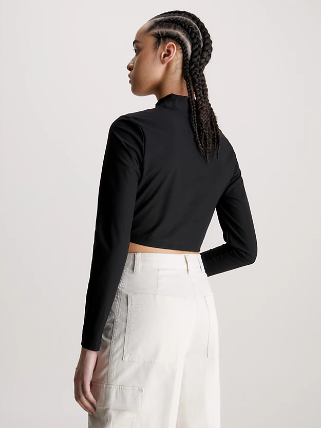 Blusa de manga comprida justa e elástica