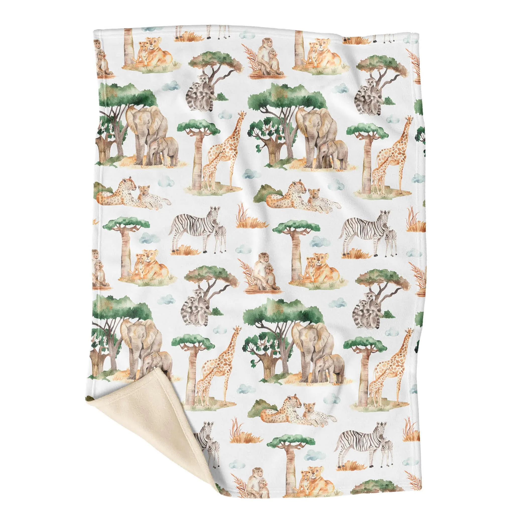 Veille sur Toi Petite Couverture Minky - Au Coeur de la Savane