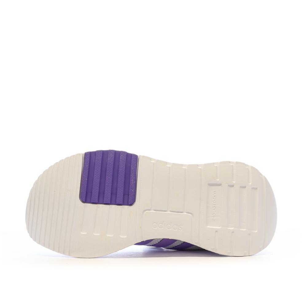 Adidas Baskets Blanches/Violette Fille Adidas Racer