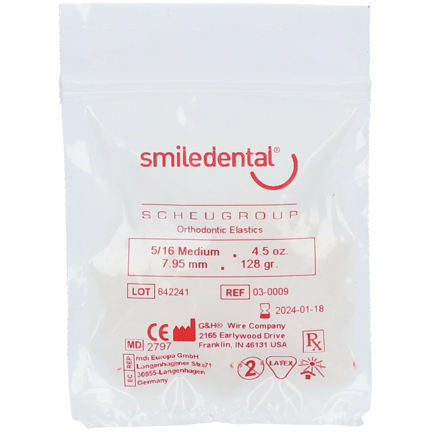 ZAHNSPANGENGUMMIS naturfarb.5/16 med.7,95 mm Latex