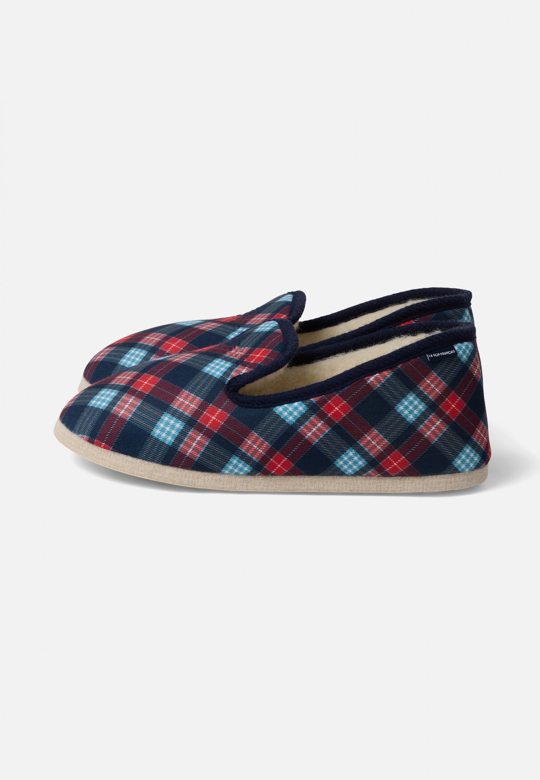 Chaussons d'intérieur en laine-Pantoufles Tartan