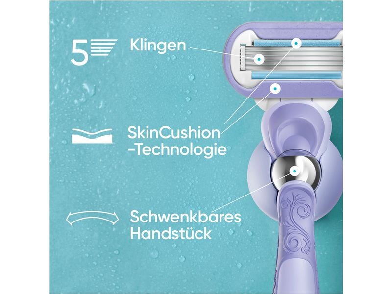 Gillette Venus Rasierklingen Extra Smooth Swirl 8 Stück Ersatzklingen für Damen mit schwenkbarem Handstück und Duschhalterung