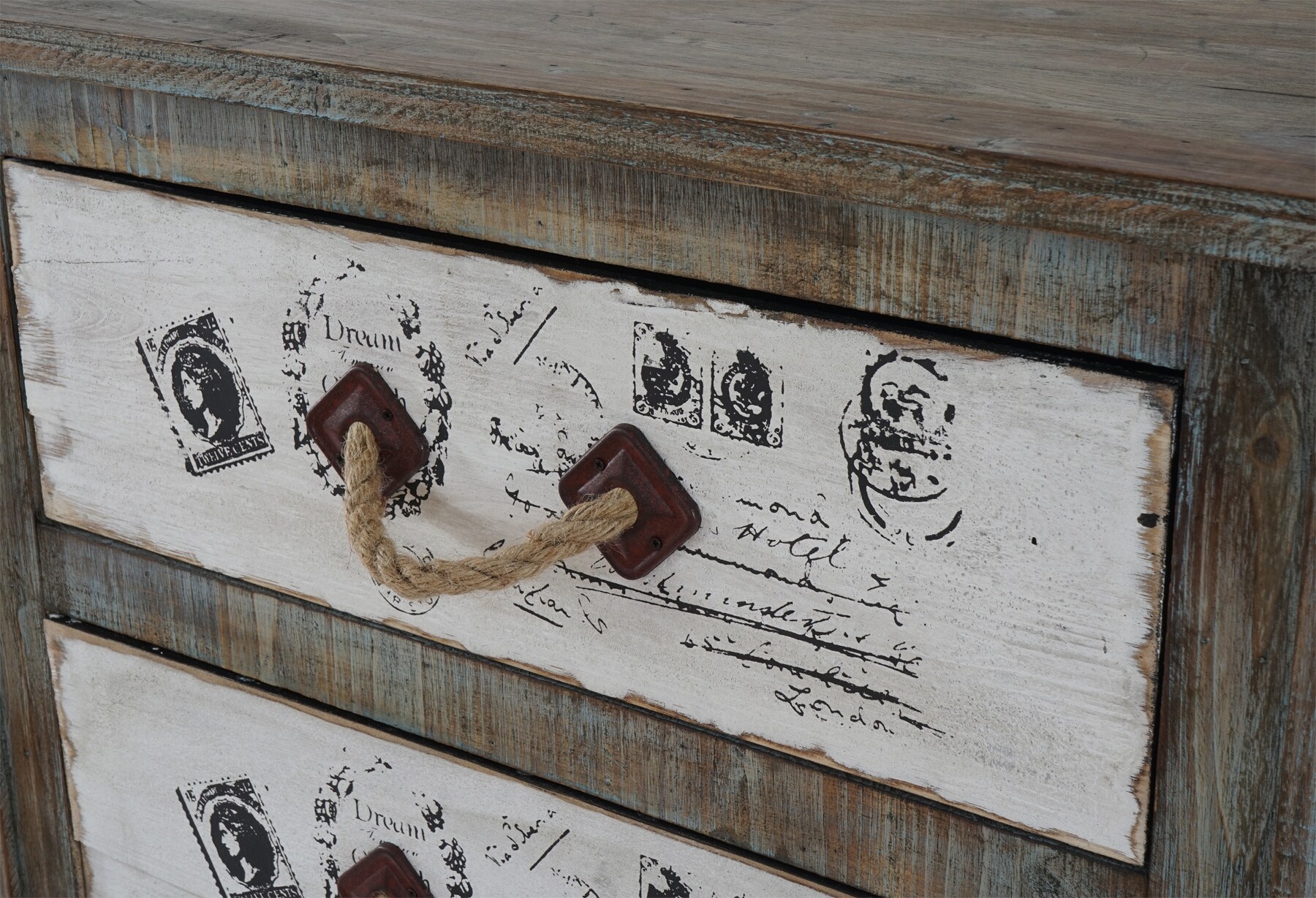 Kommode Aveiro Schubladenkommode Schrank Shabby-Look, Vintage, 80x72x33cm