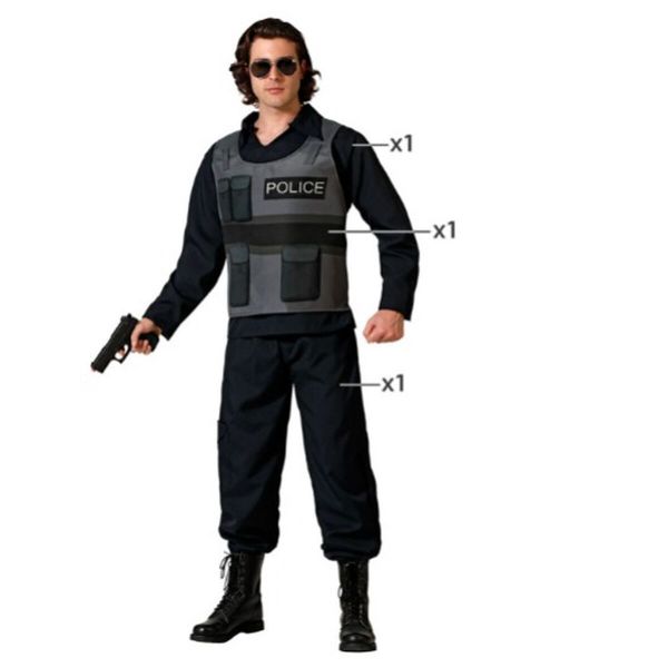 BigBuy Fantasia para Adultos Polícia Homem Xs/s