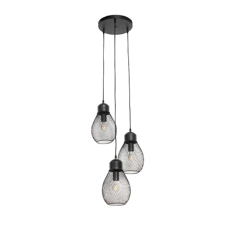 Design hanglamp zwart 3-lichts - Raga