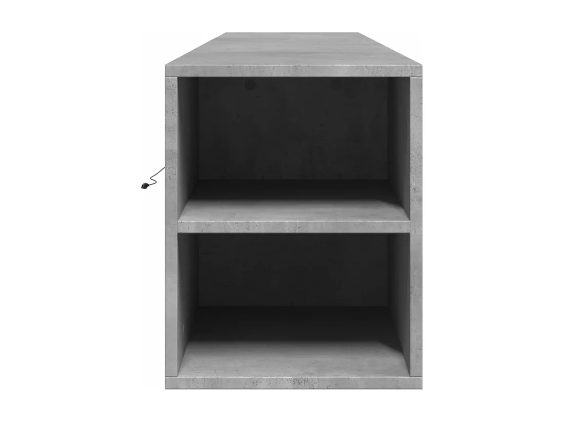 Meuble TV mural avec LED gris béton 180x31x39,5 cm