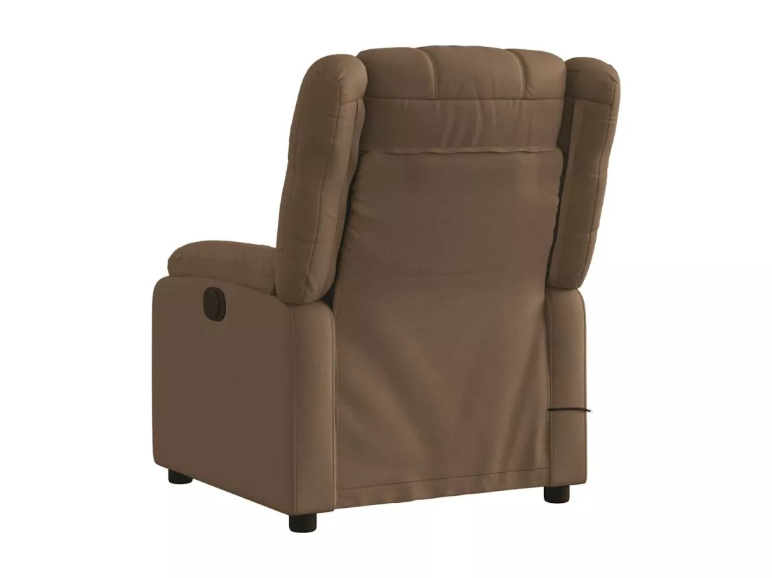 Fauteuil inclinable massant électrique marron tissu