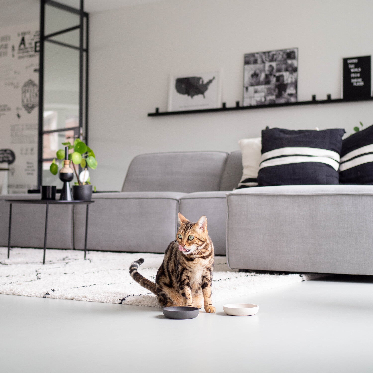 District 70 kattenvoerbak Bamboo XS beige D 12 H 2,8 cm