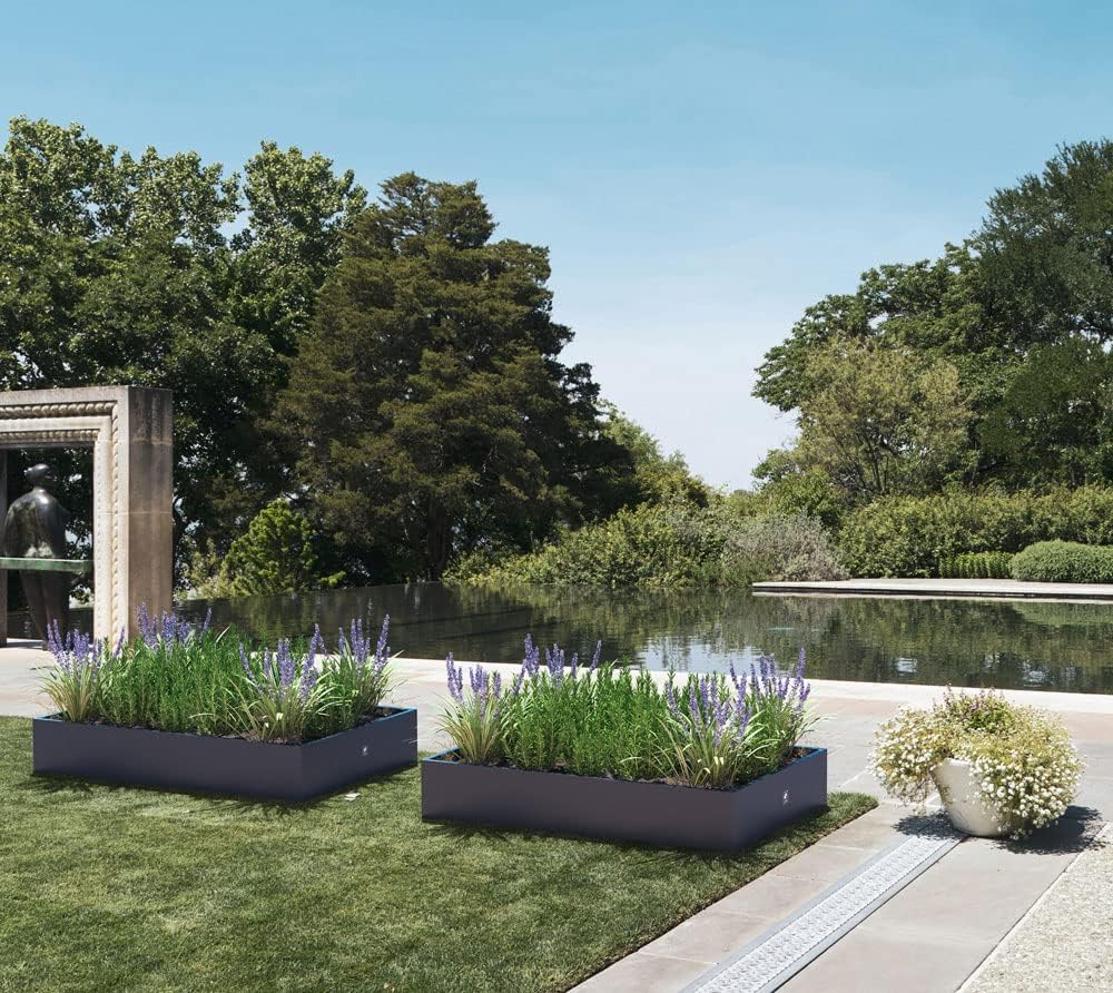 herstera Garden Metall Pflanzkübel Cube | Anthrazit | 150x100x25 cm
