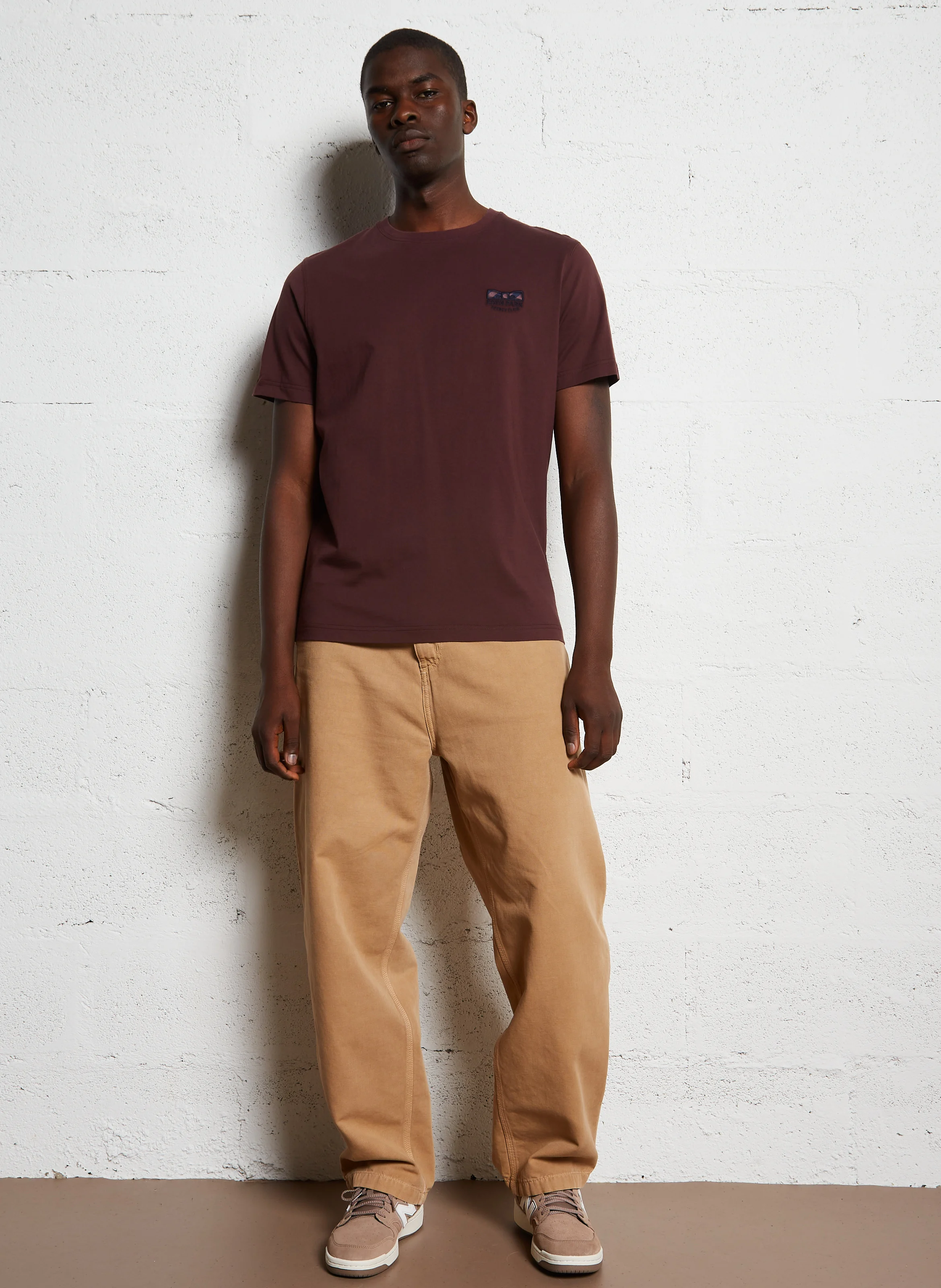 Tee-shirt manches courtes brodé en coton | Rouge